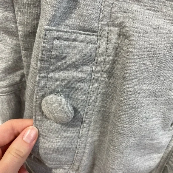 Kut from the Kloth Button Front Ruffle Gray Long Casual Jacket M GUC - Picture 12 of 16